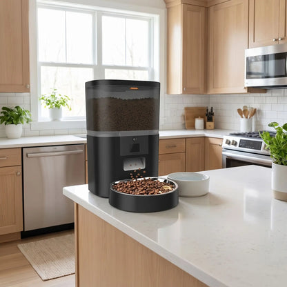 distributeur de nourriture pour chat automatique wifi 4L noir