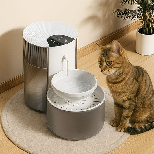 fontaine à eau chat sans fil rechargeable plastique