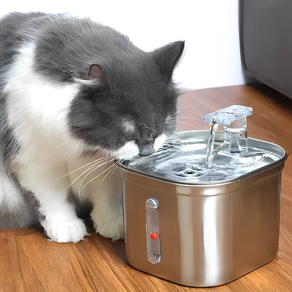 FONTAINE A EAU POUR CHAT | AVEC CAPTEUR DE MOUVEMENT - acier-inoxydable Leschamour