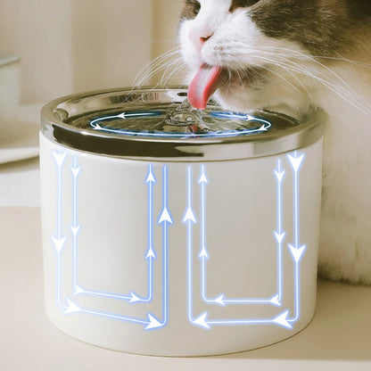 fontaine a eau pour chat ceramique blanche 1L