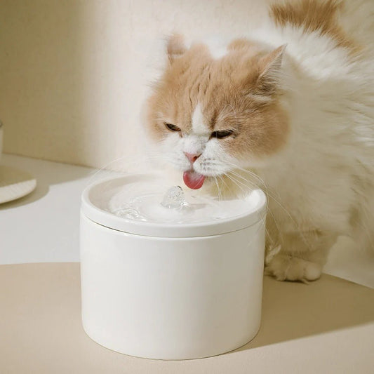 FONTAINE A EAU POUR CHAT CERAMIQUE | BLANCHE - Leschamour
