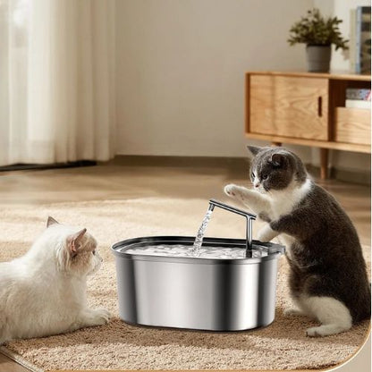 FONTAINE A EAU POUR CHAT | EN ACIER INOXYDABLE - Leschamour