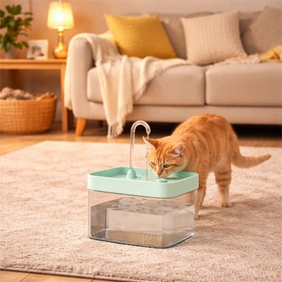 FONTAINE À EAU POUR CHAT | TRANSPARENTE - Leschamour
