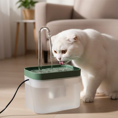 FONTAINE À EAU POUR CHAT | TRANSPARENTE - Leschamour