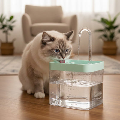 fontaine à eau pour chat transparente