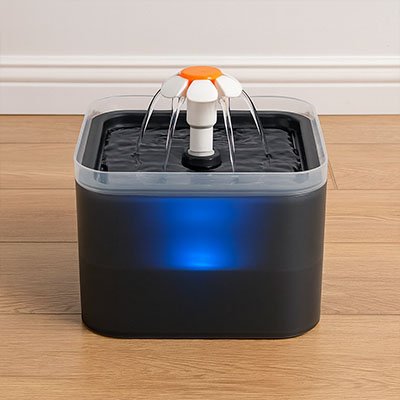 Fontaine eau chat LED