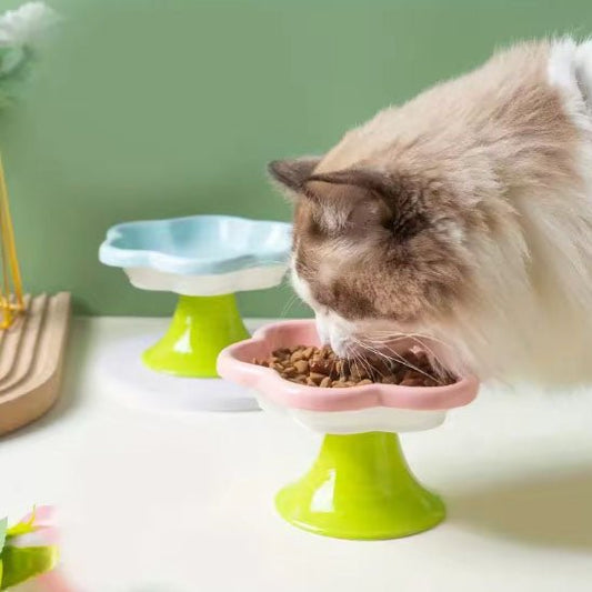 GAMELLE CÉRAMIQUE POUR CHAT | MOTIF FLORAL - Leschamour
