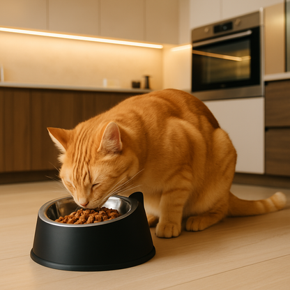 Gamelle-chat-inclinée-noire