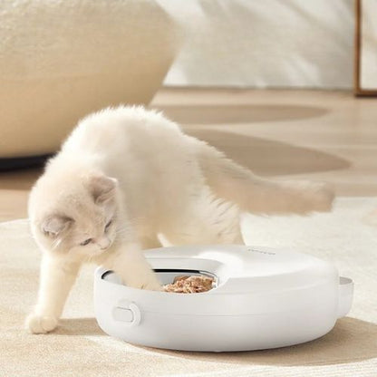 gamelle chat programmable sans fil 4 repas blanche