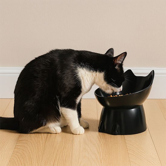 Gamelle inclinée pour chat ergonomique