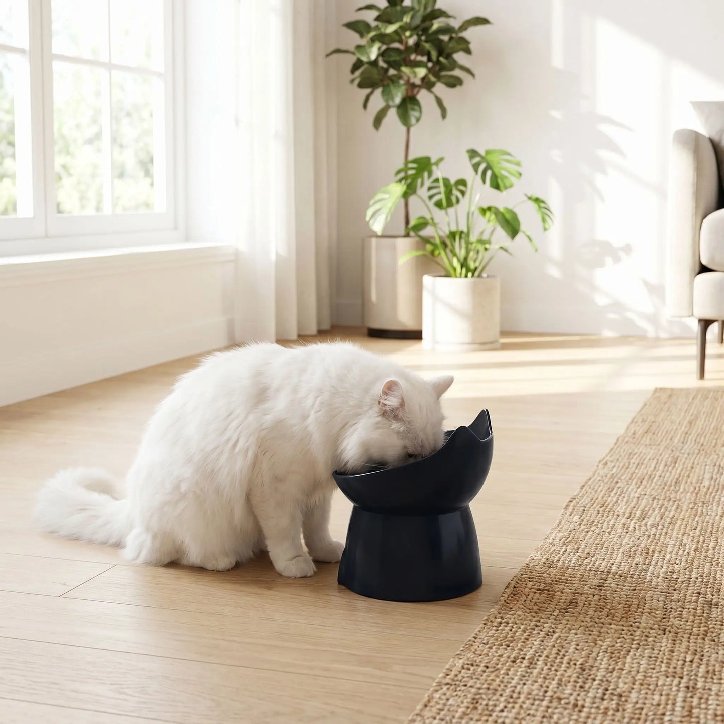gamelle inclinée pour chat noire