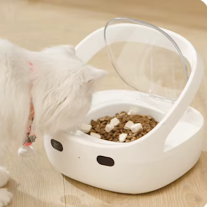 Gamelle pour chat automatique avec collier blanche