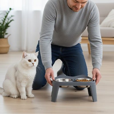 Gamelle pour Chat surélevée ergonomique
