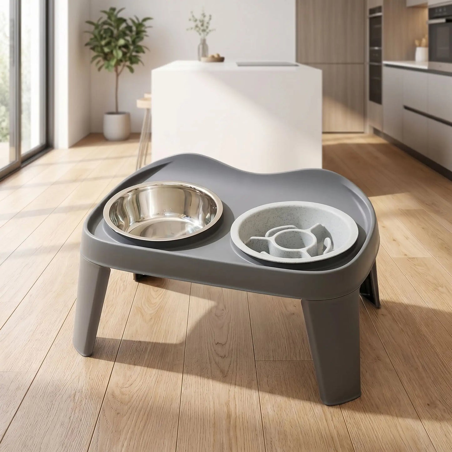 Gamelle pour chat surélevée sur pieds pliables