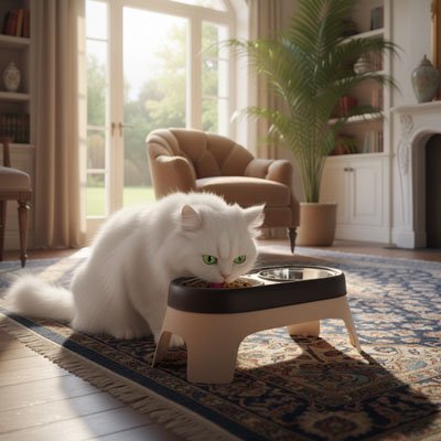 GAMELLES CHAT EN HAUTEUR | EN ACIER INOXYDABLE - Leschamour