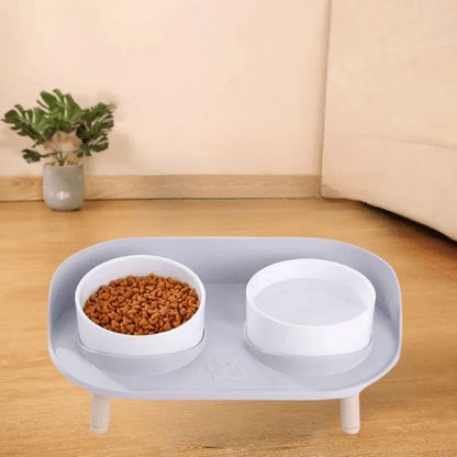 GAMELLES CHAT | EN PLASTIQUE SUR PIEDS - Leschamour