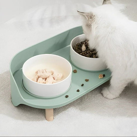 GAMELLES CHAT | EN PLASTIQUE SUR PIEDS - Leschamour