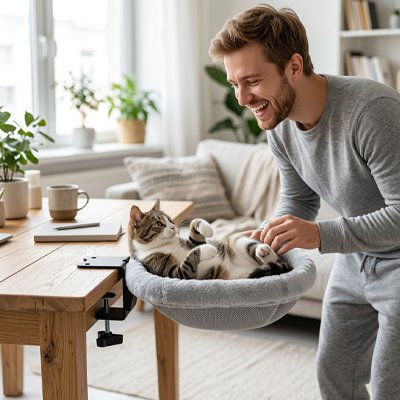 Hamac Chat qui joue