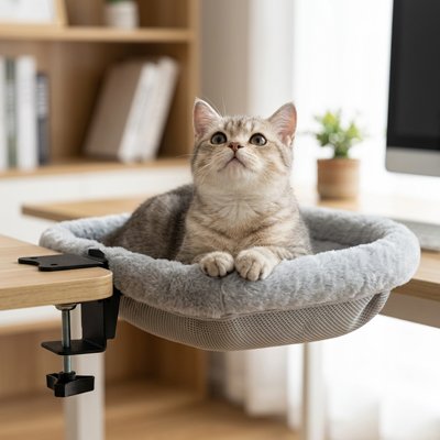 Hamac Chat qui nous regarde