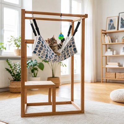 Hamac pour Chat suspendu dans le salon
