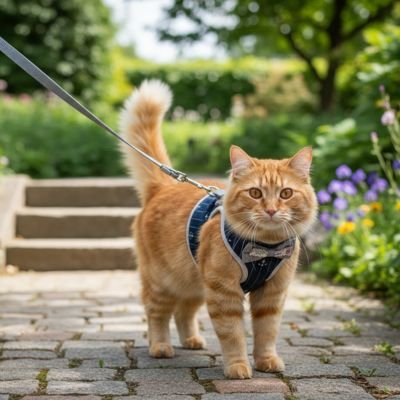 Harnais chat anti evasion élégant avec nœud papillon gilet