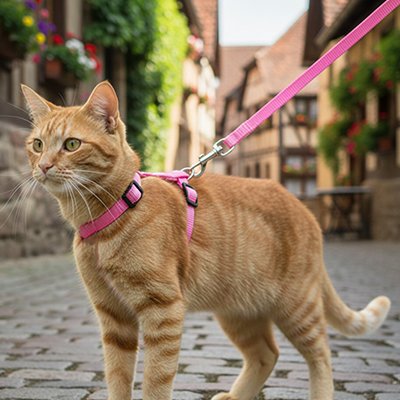 Harnais chat en H sécurité et confort respirant