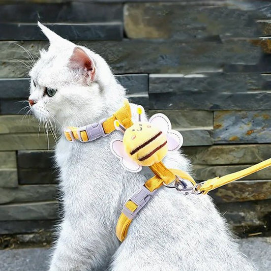 HARNAIS POUR CHAT | ABEILLE + LAISSE OFFERTE - Leschamour