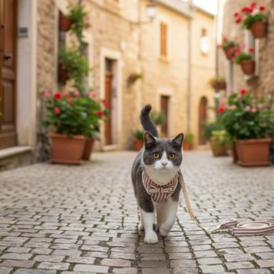 Harnais pour chat anti evasion chic et sécurisé avec nœud papillon respirant