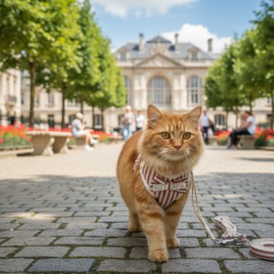 Harnais pour chat anti evasion chic et sécurisé avec nœud papillon