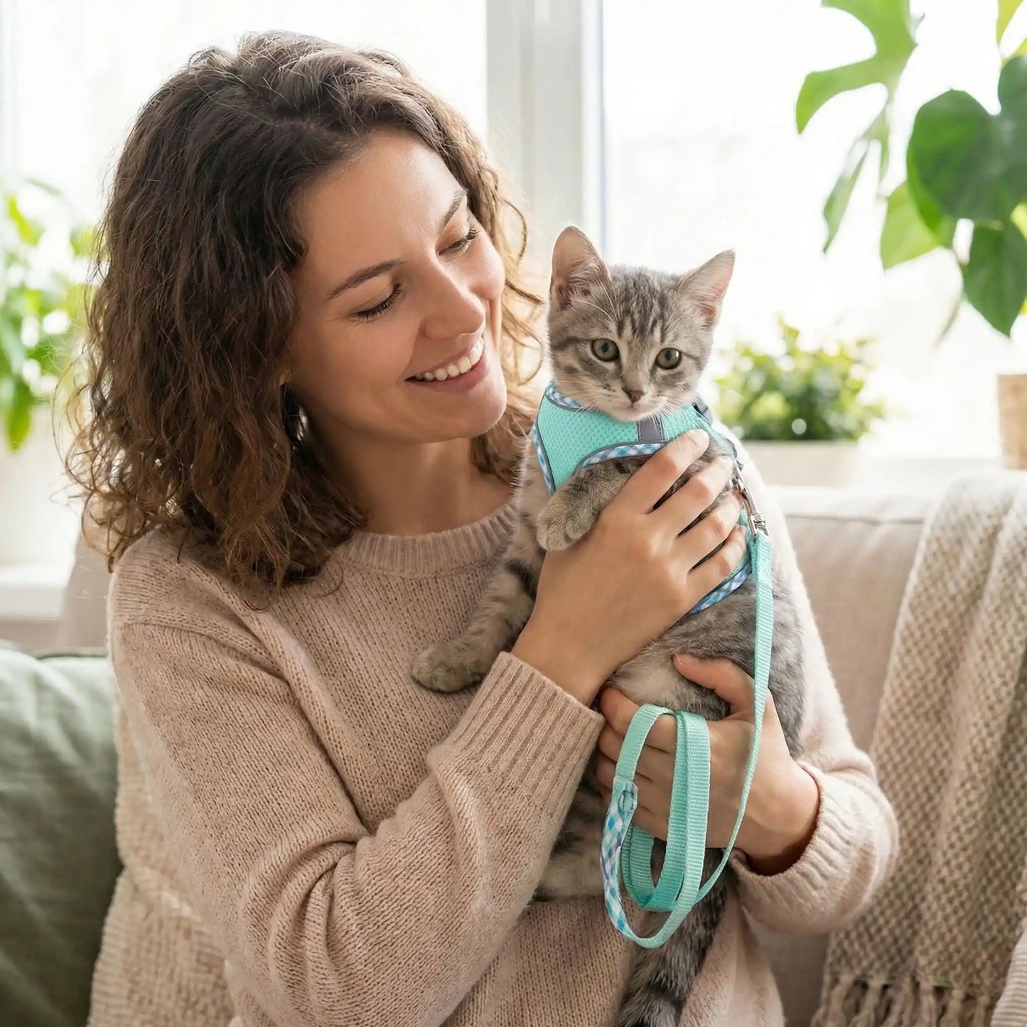 Harnais pour chaton 3 mois anti-traction vert