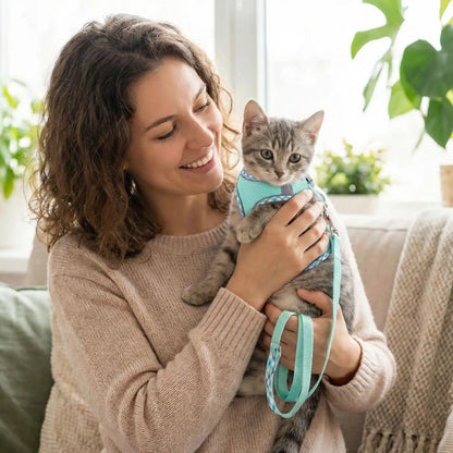 Harnais pour chaton 3 mois anti-traction vert