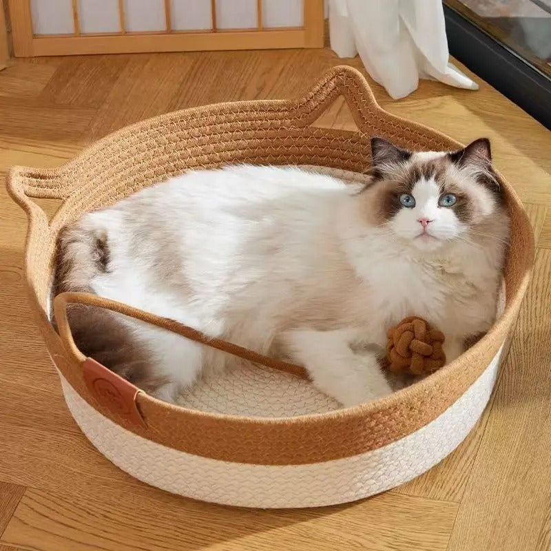 PANIER CHAT OSIER | ROTIN TISSÉ MAIN