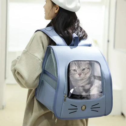 SAC A DOS CHAT - RESPIRANT ET PLIABLE bleu - Leschamour