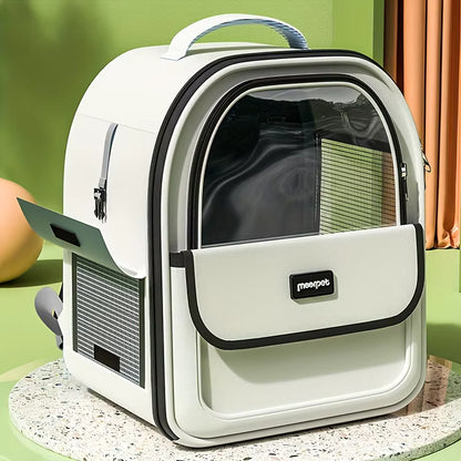 sac a dos chat transport transparent blanc