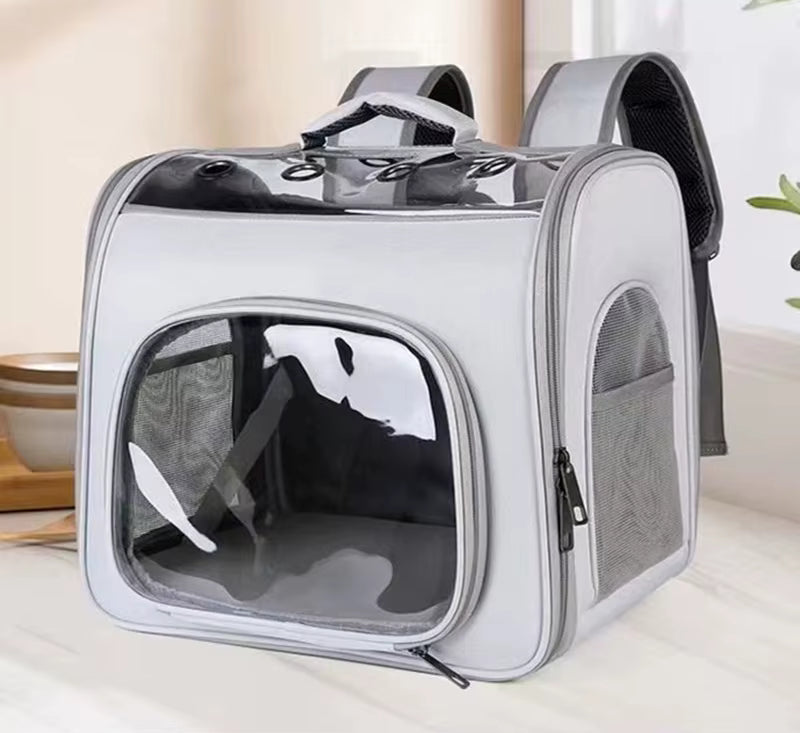 sac à dos de transport chat voyage gris