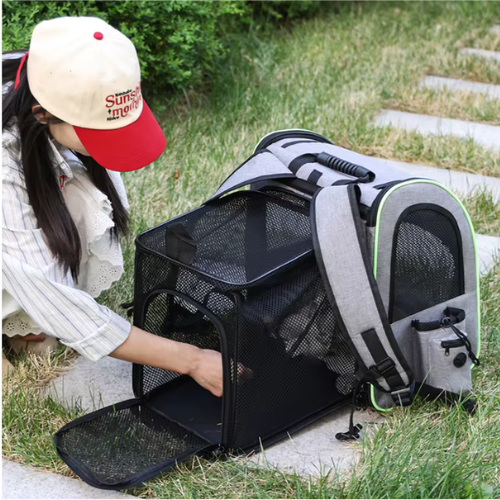 sac à dos pour chat randonnée extensible gris