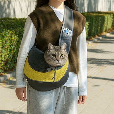 Sac à dos pour transport chat bandoulière réglable