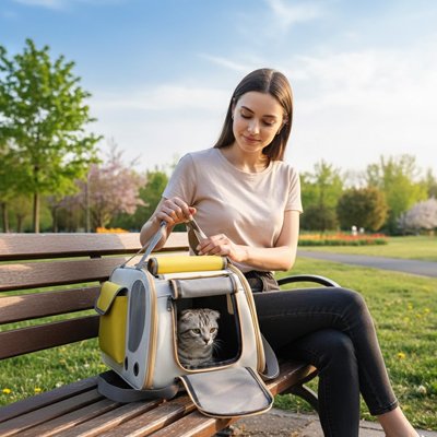 Sac de transport pour Chat portable jaune