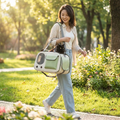 sac de transport pour chat portable vert