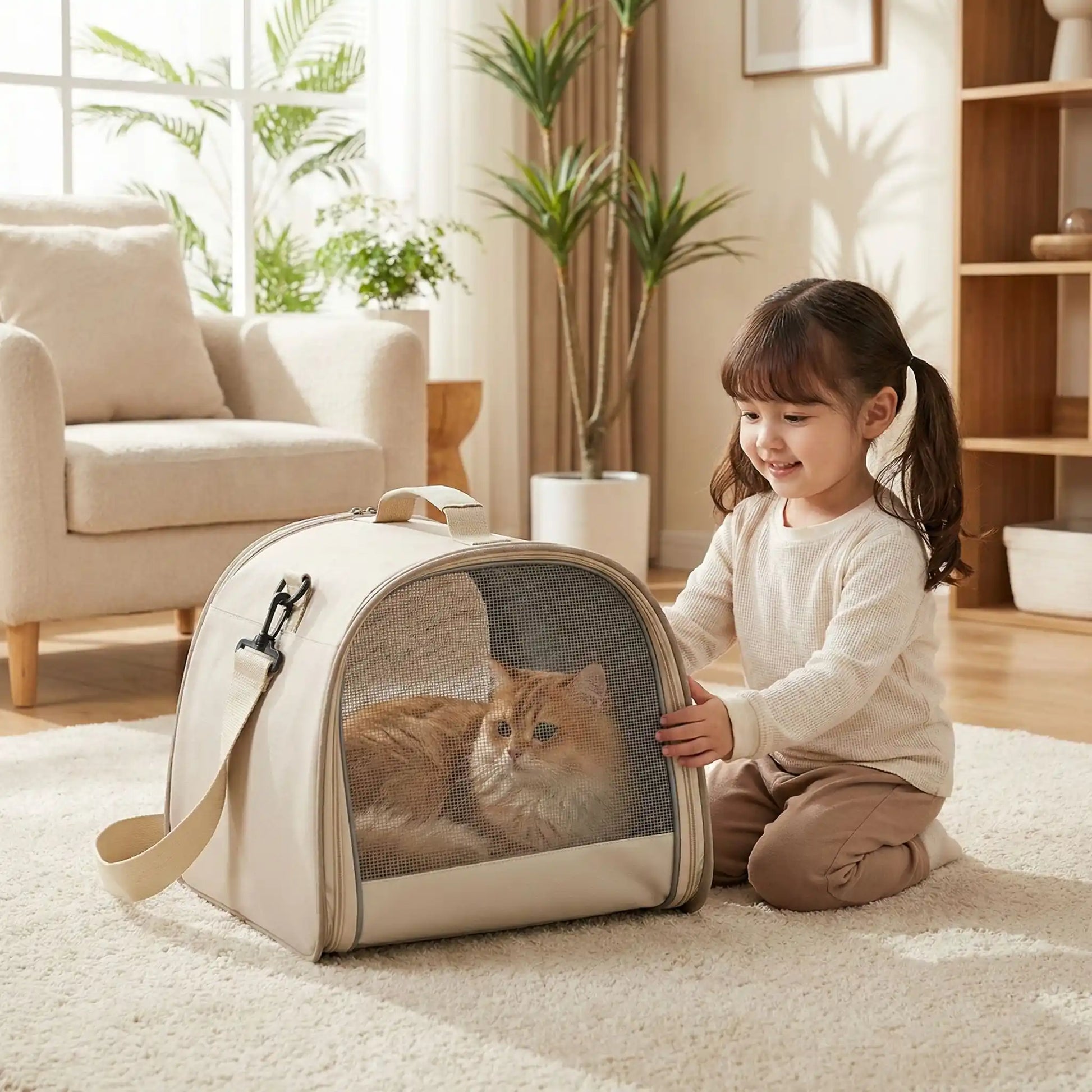 sac transport chat bandoulière fillette