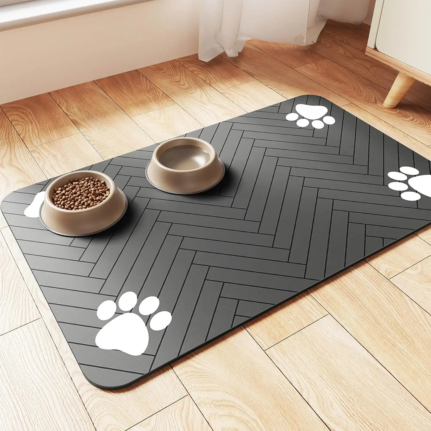 TAPIS GAMELLE CHAT | ABSORBANT ET ANTIDÉRAPANT - Leschamour