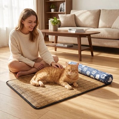 Tapis rafraichissant Chat bleu