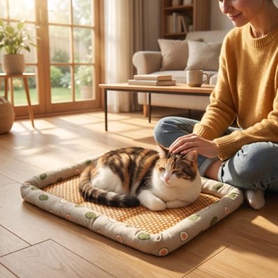 Tapis rafraichissant Chat matelassé