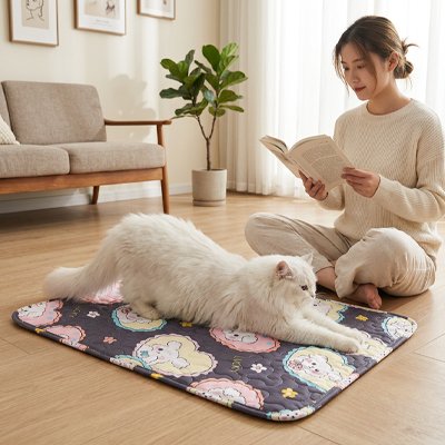Tapis rafraichissant pour Chat coeur